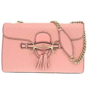 GUCCI Pink Leather Shoulder Bag